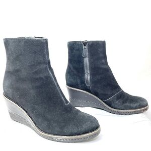 Cole Haan Rayna Black Waterproof Suede Booties 6